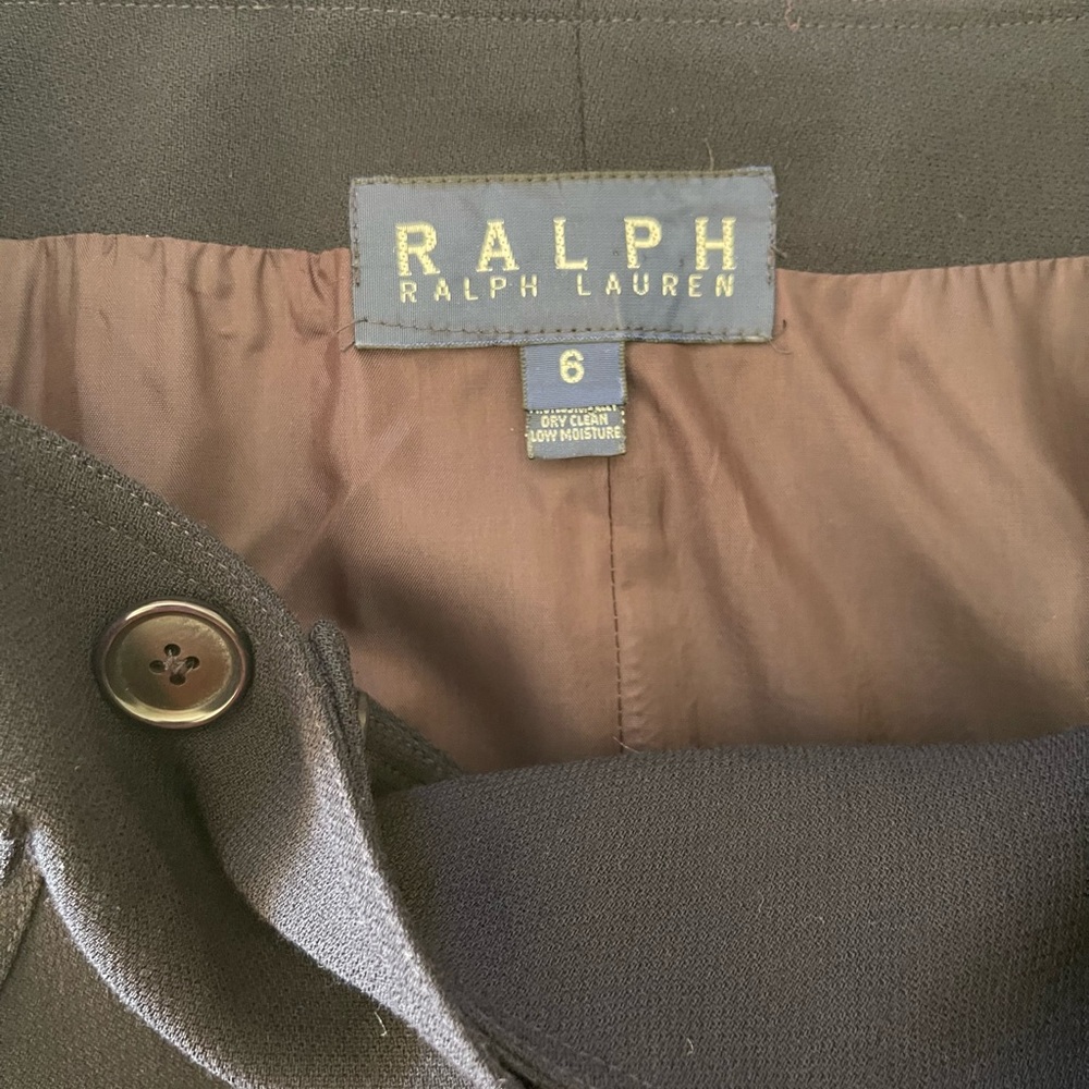 Vintage Ralph Ralph Lauren Navy Blue Double Breasted Mini Skirt 100% Wool Size 6 - Picture 5 of 11